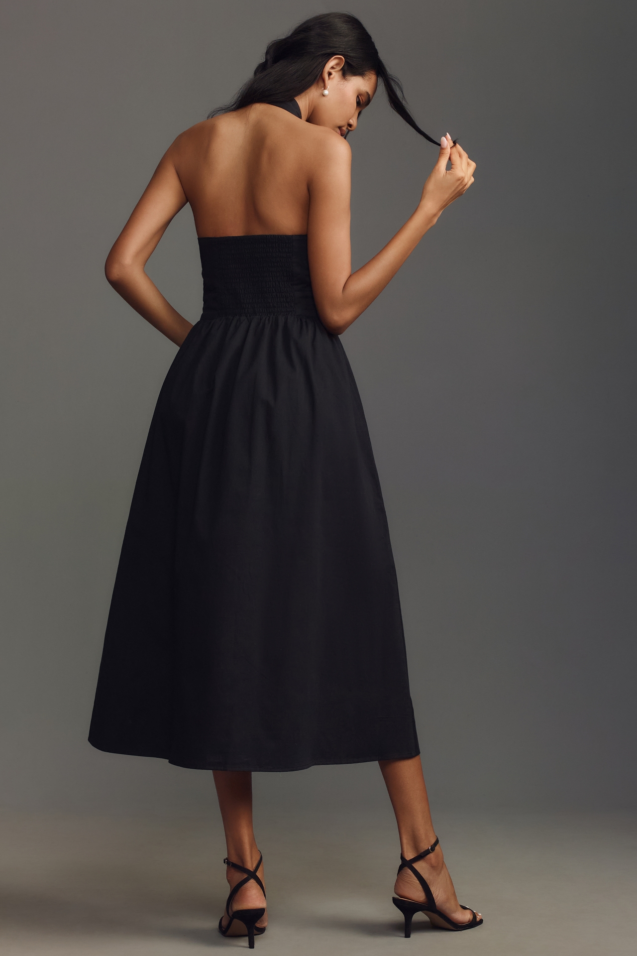 Porridge Halter Utility Midi Dress