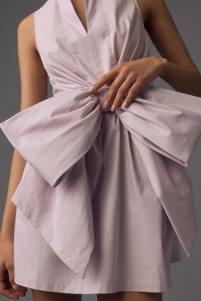Porridge V-Neck Bow-Front Mini Dress #3