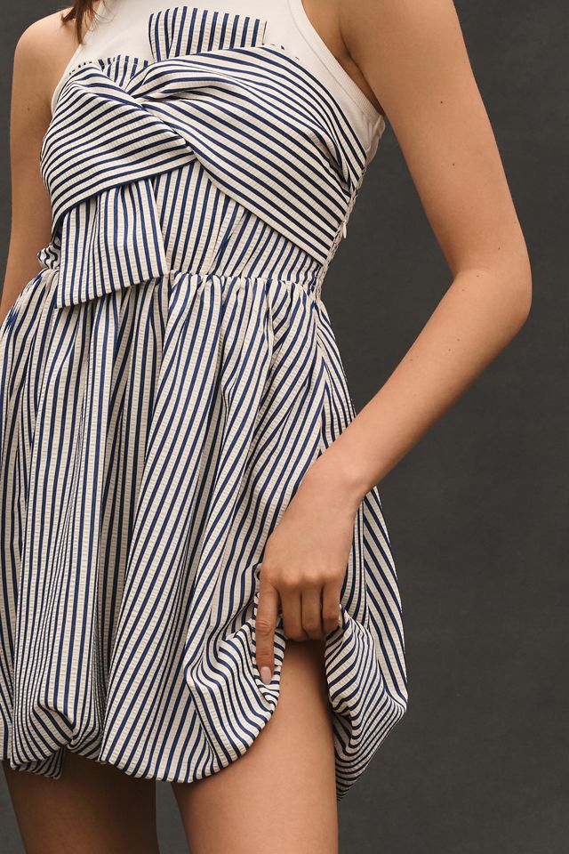 Porridge Sleeveless Twofer Bubble Mini Dress #2