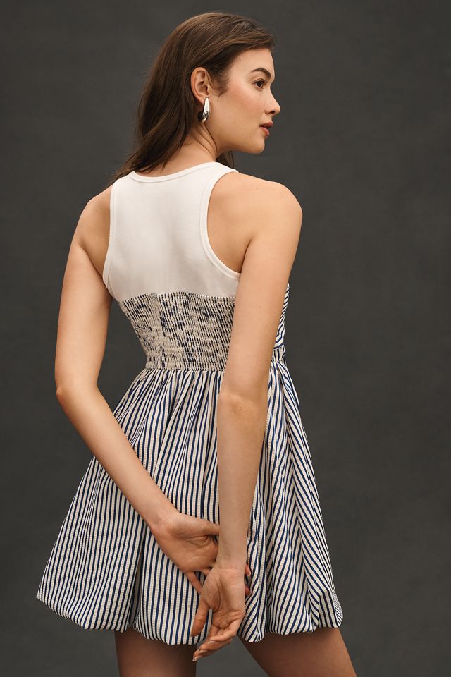 Porridge Sleeveless Twofer Bubble Mini Dress #3