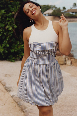 PORRIDGE SLEEVELESS TWOFER BUBBLE MINI DRESS 
