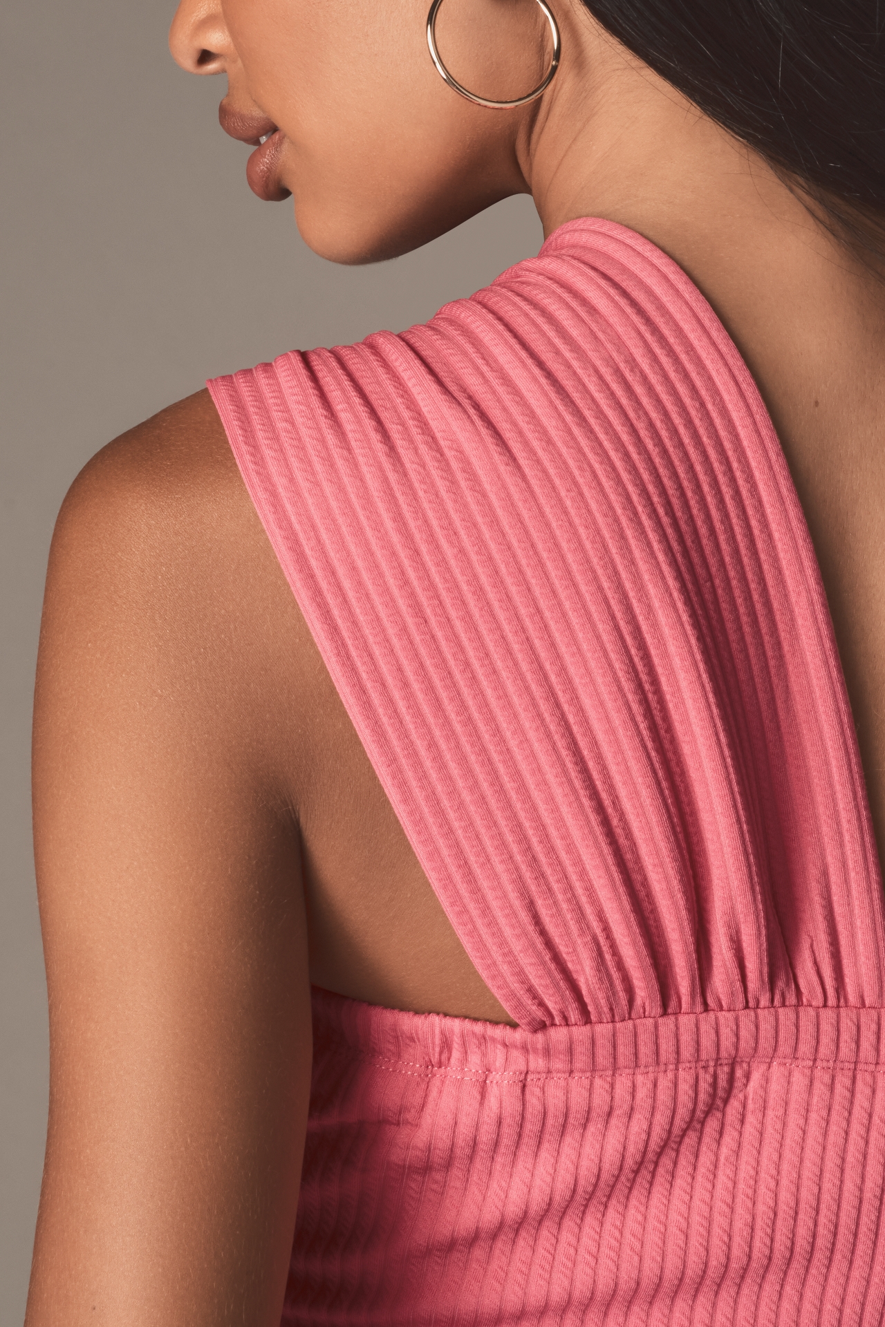 Porridge Antonia Twist-Front Ribbed Maxi Dress