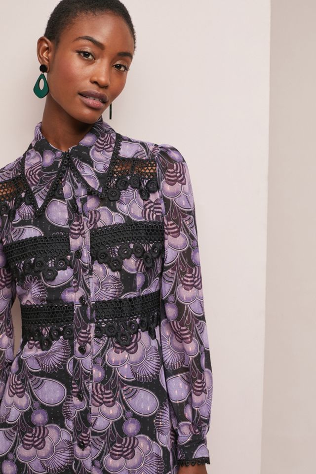 Anna Sui Metallic Shirtdress | Anthropologie