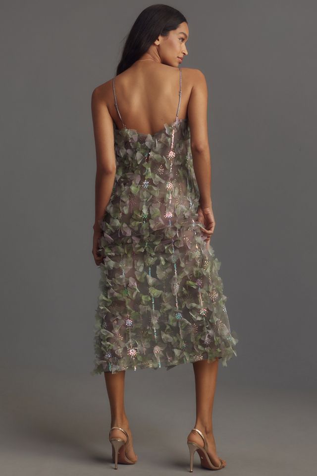 Anna Sui Oceanus Petals Midi Dress | Anthropologie