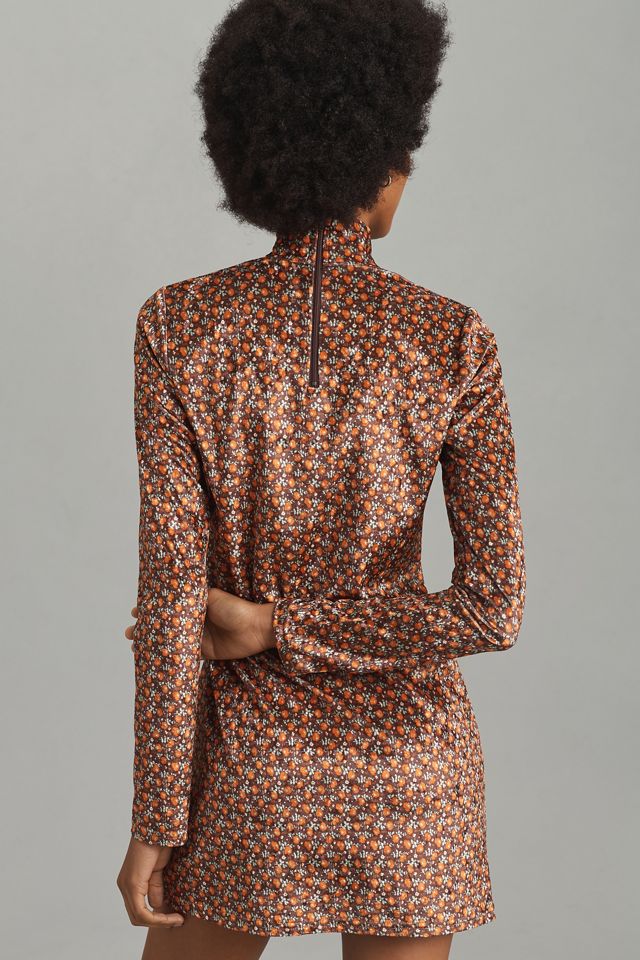 Anna Sui Long-Sleeve Stretch Velvet Mini Dress #1