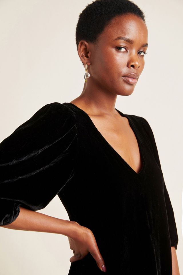 Carissa Velvet Mini Dress | Anthropologie