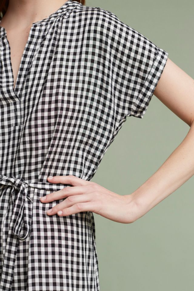 Belted Gingham Tunic Dress #3
