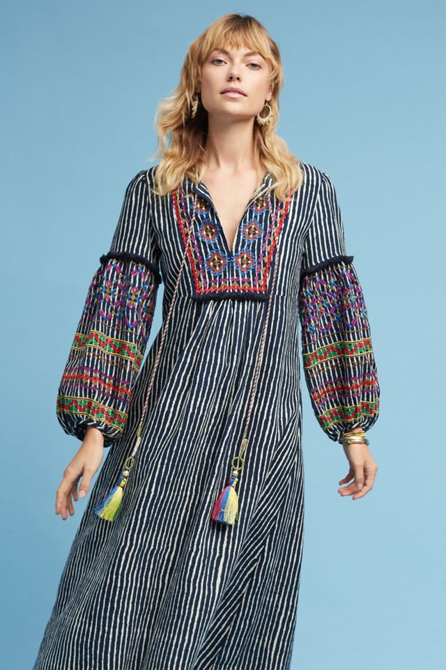 Velvet by Graham & Spencer Lantern Embroidered Midi Dress #1