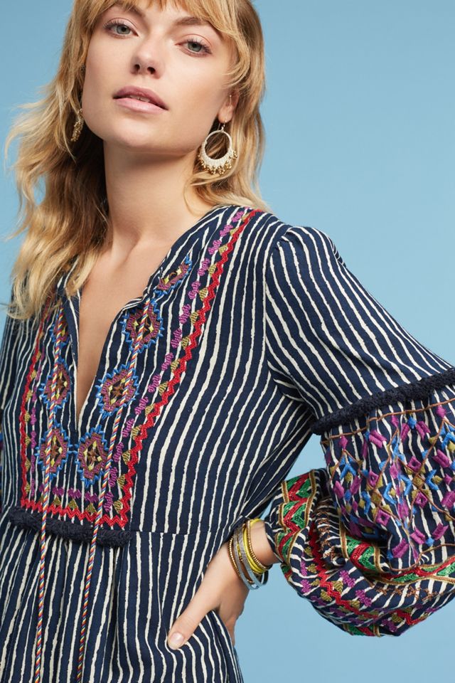Velvet by Graham & Spencer Lantern Embroidered Midi Dress #2