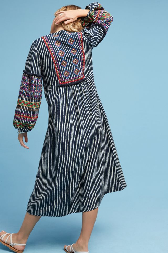 Velvet by Graham & Spencer Lantern Embroidered Midi Dress #3
