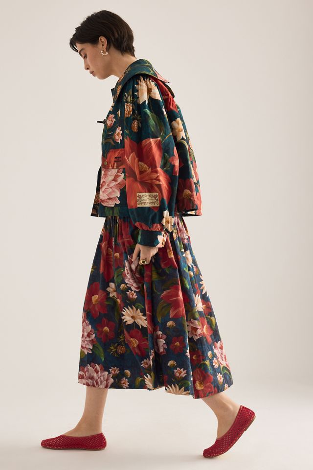 Barbour x Farm Rio Wild Flower Drop-Waist Midi Dress #4