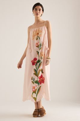 chinese dress ladies Anthropologie Dot Floral Embroidered Midi Dress – White Chocolate Couture main image 1