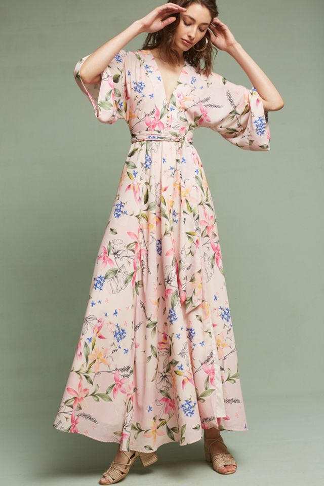 Floral Kimono Maxi Dress #1