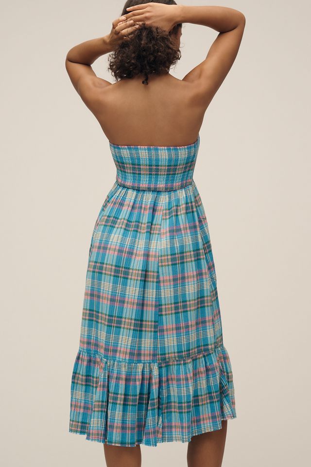 Pilcro Strapless Flounced Midi Dress #1