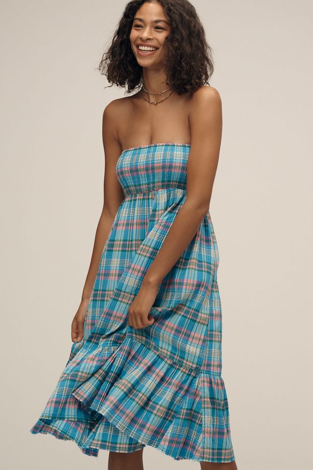 Pilcro Strapless Flounced Midi Dress #2