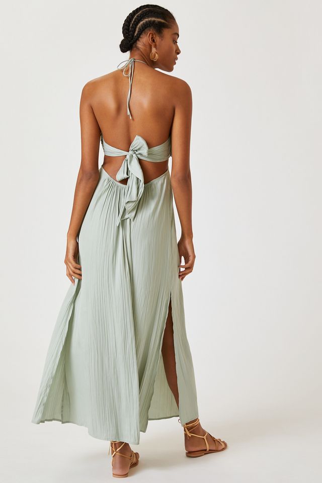 Tie-Back Halter Maxi Dress #1