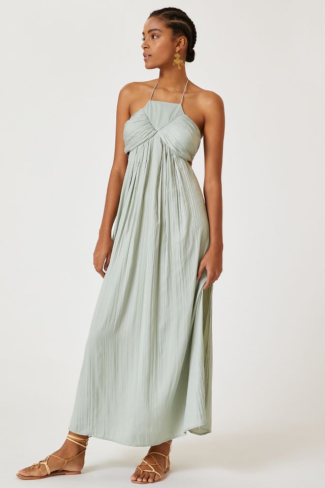 Tie-Back Halter Maxi Dress #3