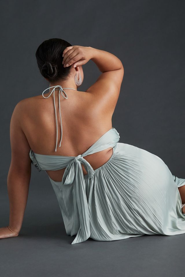 Tie-Back Halter Maxi Dress #7