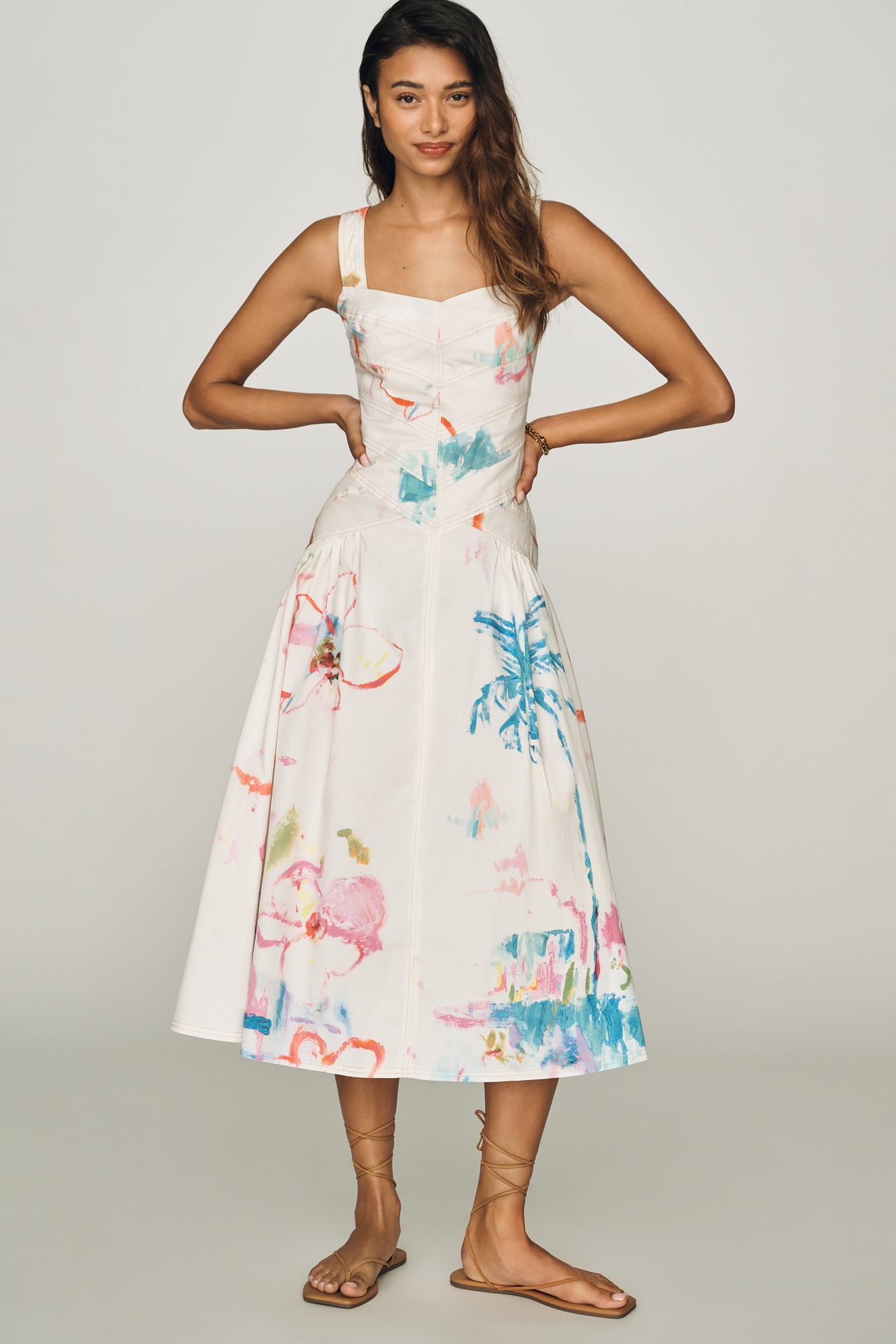 Pilcro Drop Waist Midi Dress