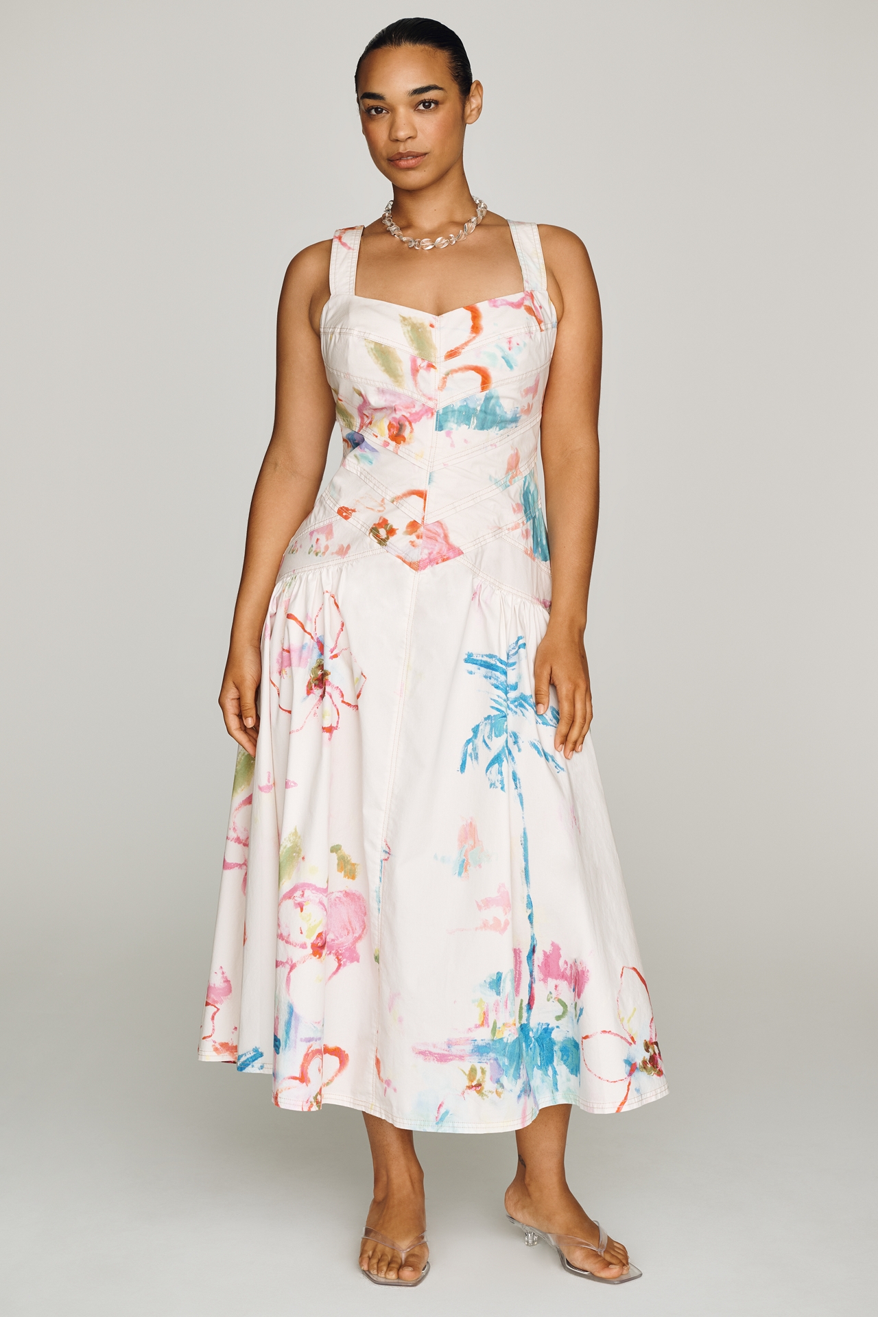 Pilcro Drop Waist Midi Dress