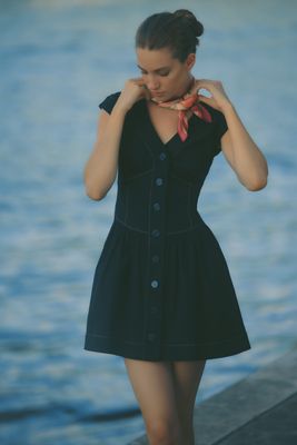 anthropologie short black dress Short-Sleeve Cutout Mini Dress by Anthropologie in Black, Size: XL