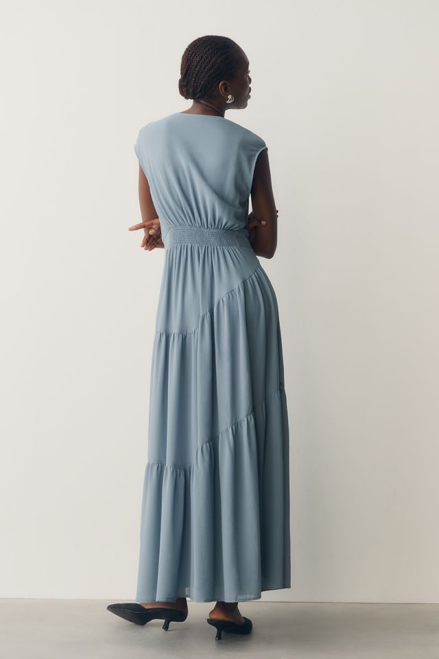 By Anthropologie Waisted Cap-Sleeve Dress #1