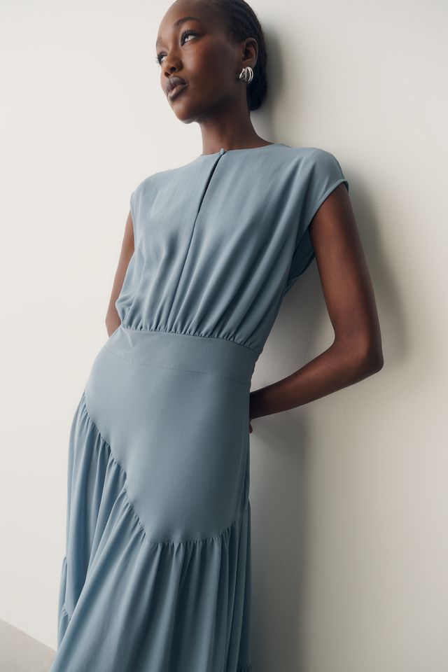By Anthropologie Waisted Cap-Sleeve Dress #2