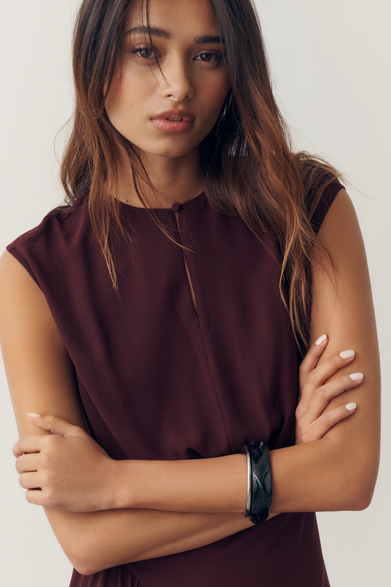 By Anthropologie Waisted Cap-Sleeve Dress