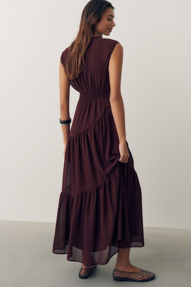 By Anthropologie Tailliertes Midi-Kleid mit Flügelärmeln #2