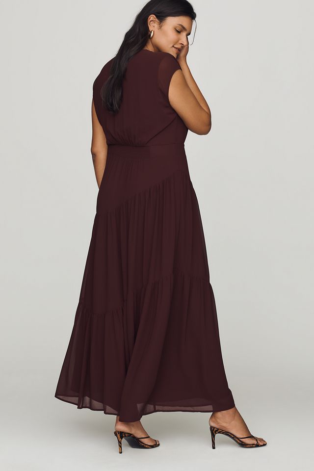 By Anthropologie Tailliertes Midi-Kleid mit Flügelärmeln #6