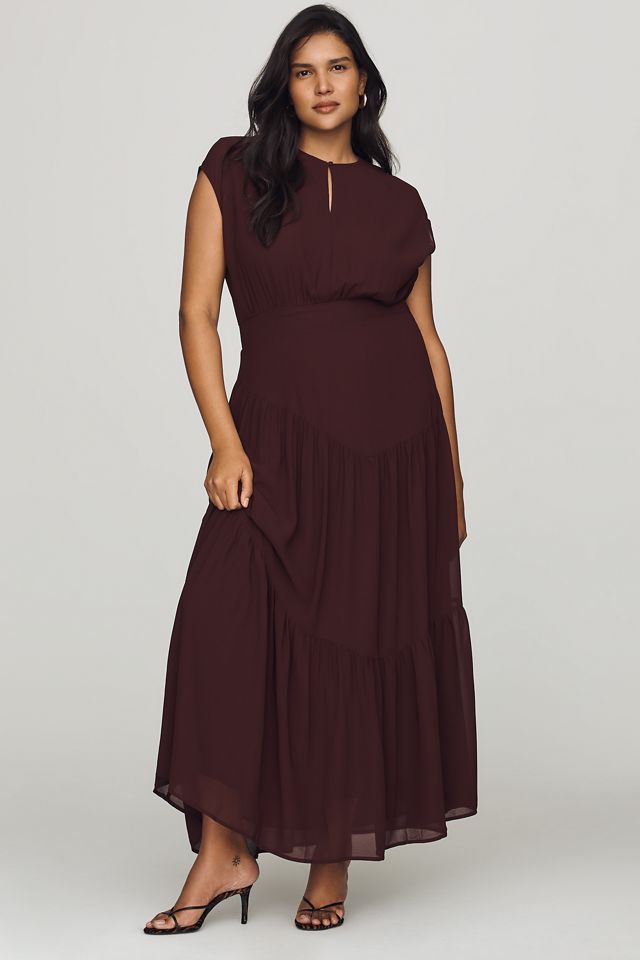 By Anthropologie Tailliertes Midi-Kleid mit Flügelärmeln #4