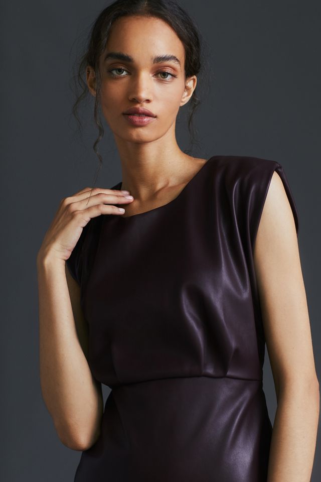 Faux Leather Mini Dress #1