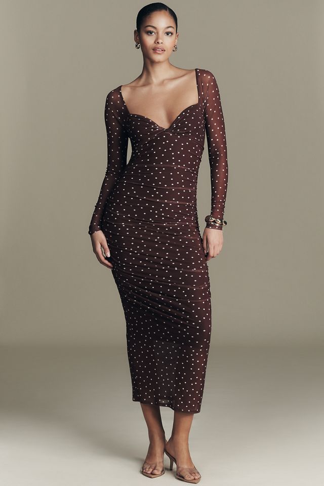 knee length dresses for ladies Cream Butterfly Mesh Lace Up Back Bustier Midi Dress Large main image 1