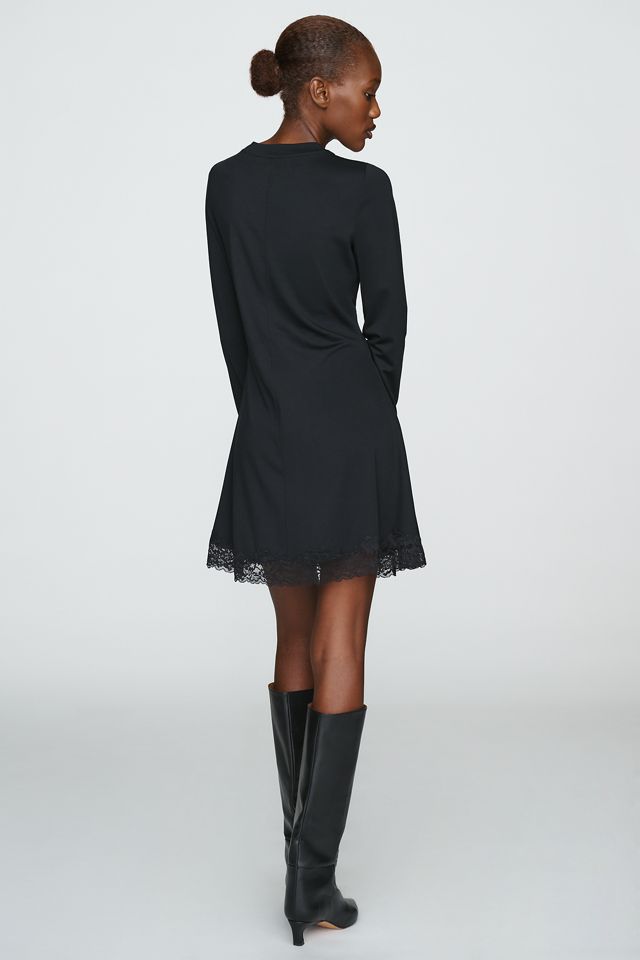 By Anthropologie Knit Lace-Trim Mini Dress #1