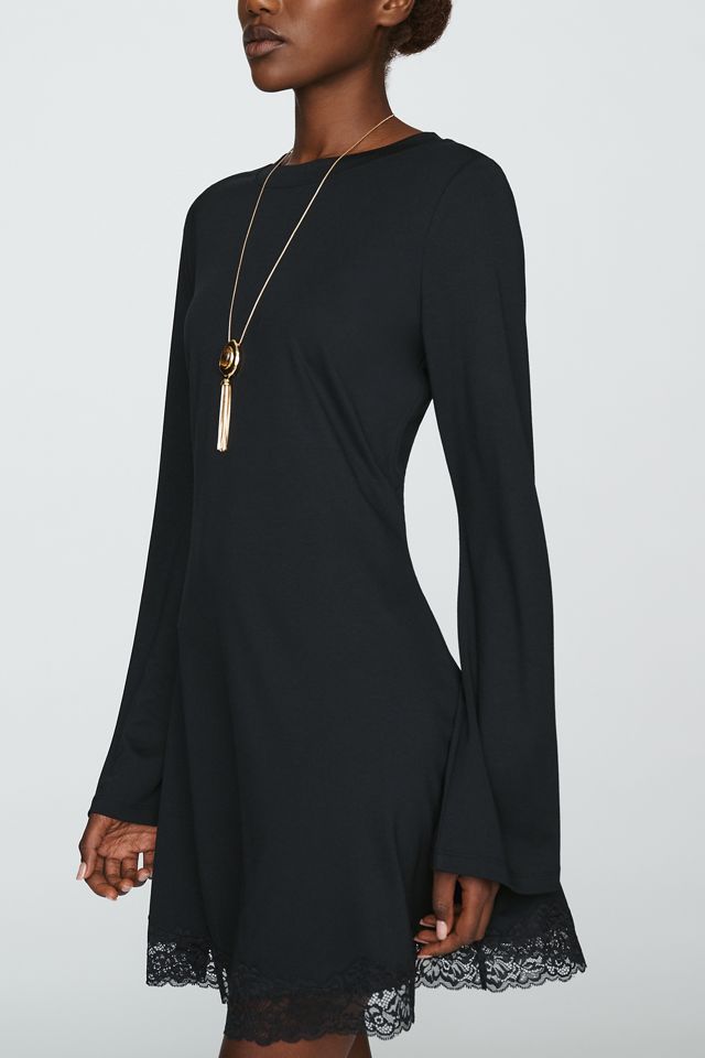 By Anthropologie Knit Lace-Trim Mini Dress #2