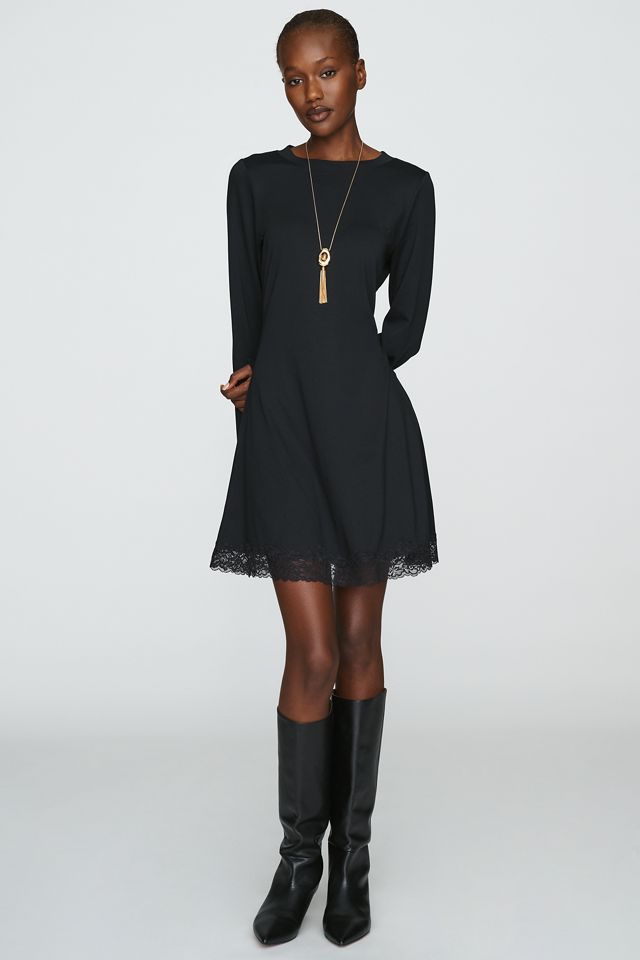 By Anthropologie Knit Lace-Trim Mini Dress #3