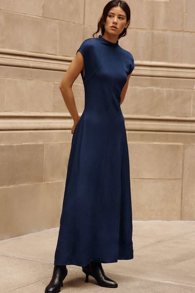 By Anthropologie Mock-Neck Slim Midi Dress #3