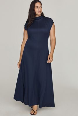 By Anthropologie Mock-Neck Slim Midi Dress