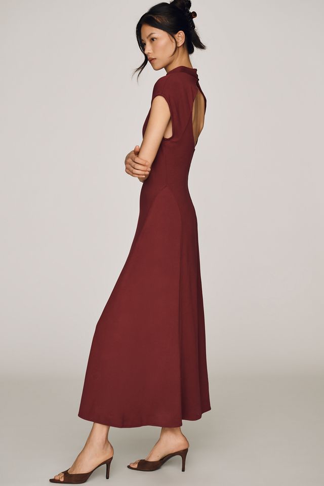 By Anthropologie Mock-Neck Slim Midi Dress #1
