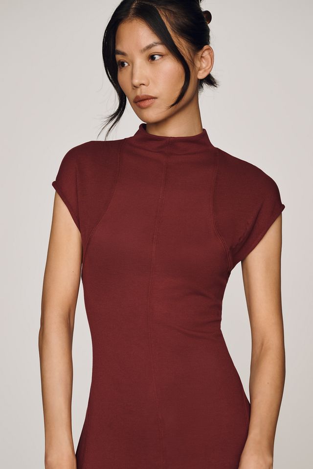 By Anthropologie Mock-Neck Slim Midi Dress #2