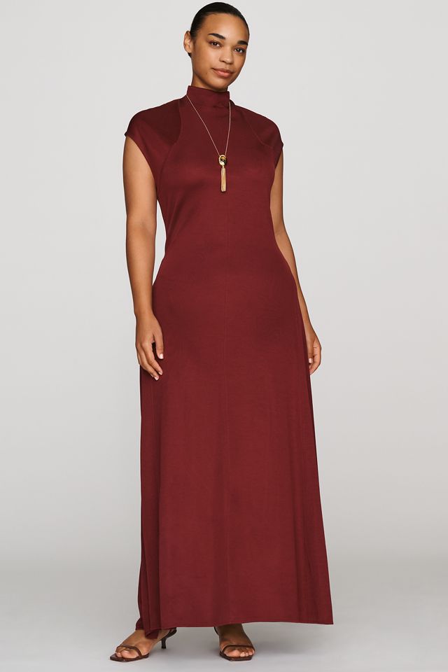By Anthropologie Mock-Neck Slim Midi Dress #4