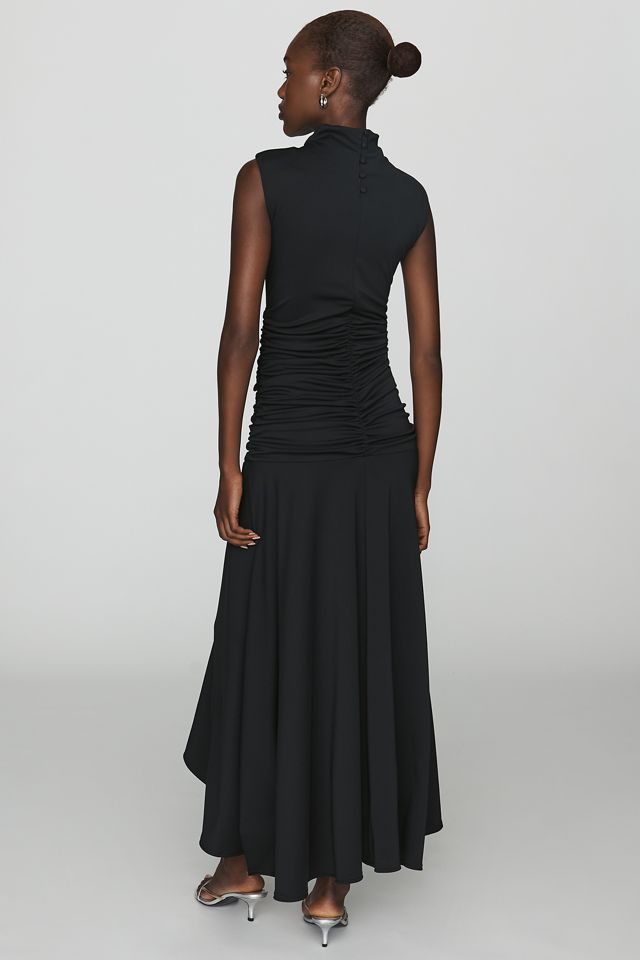 Maeve Sleeveless Ruched Mock-Neck Dress #1