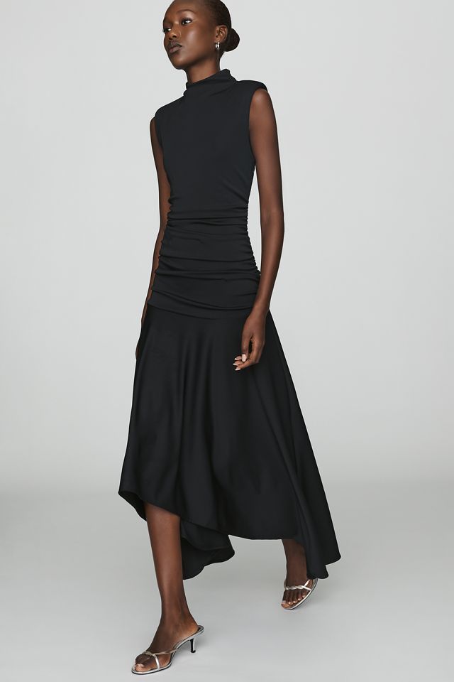 Maeve Sleeveless Ruched Mock-Neck Dress #2