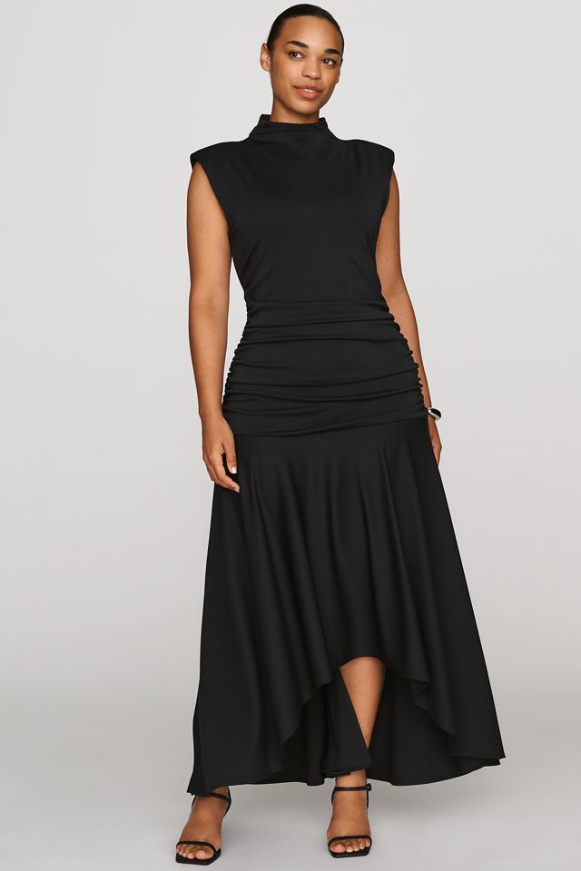 Maeve Sleeveless Ruched Mock-Neck Dress #4
