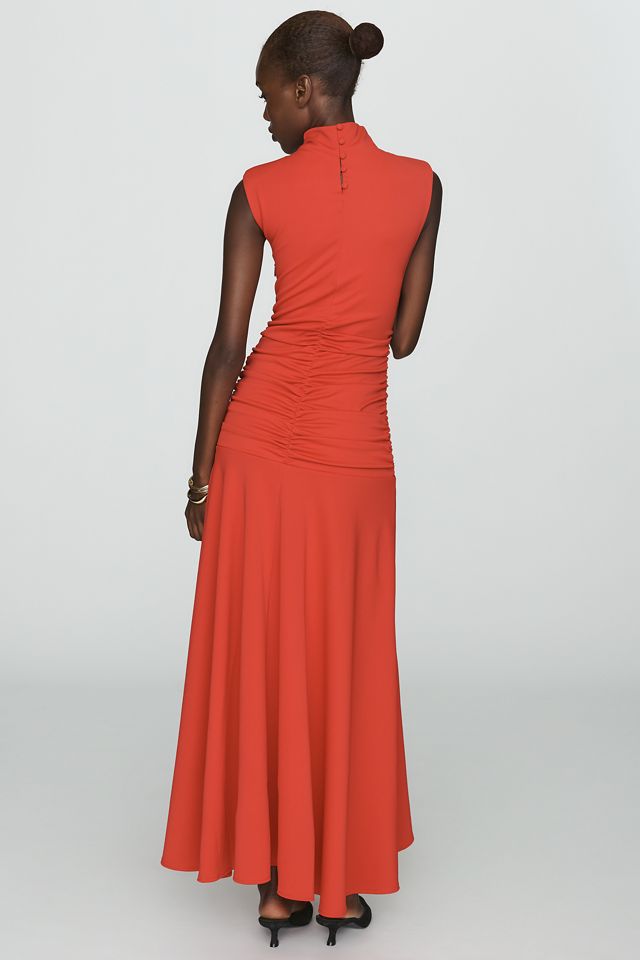 Vestido Maeve Sin Mangas Fruncido con Cuello Alto #1