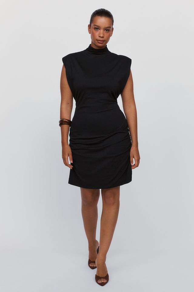Maeve Mock-Neck Ruched Mini Dress #5