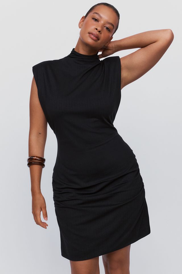 Maeve Mock-Neck Ruched Mini Dress #4