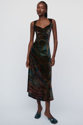 Maeve Jocelyn Velvet Midi Dress