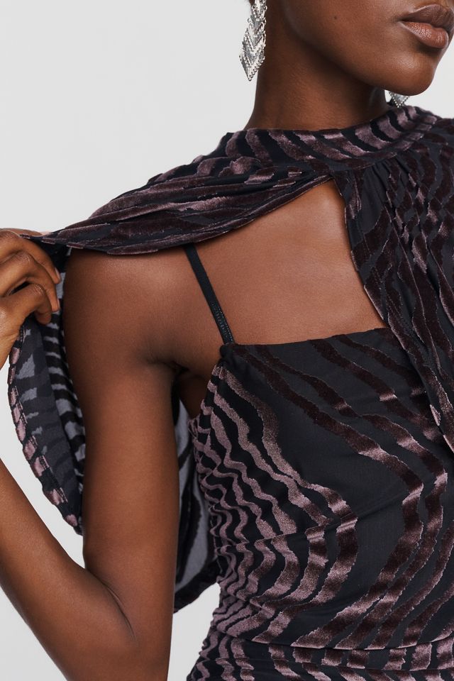 By Anthropologie Samt-Burnout-Umhang-Minikleid #2