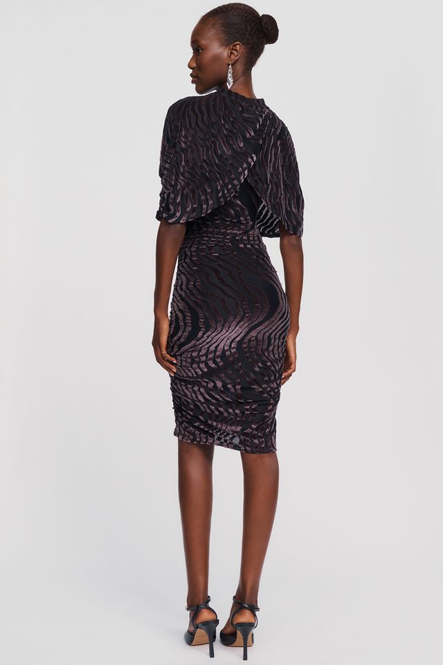 By Anthropologie Samt-Burnout-Umhang-Minikleid #3